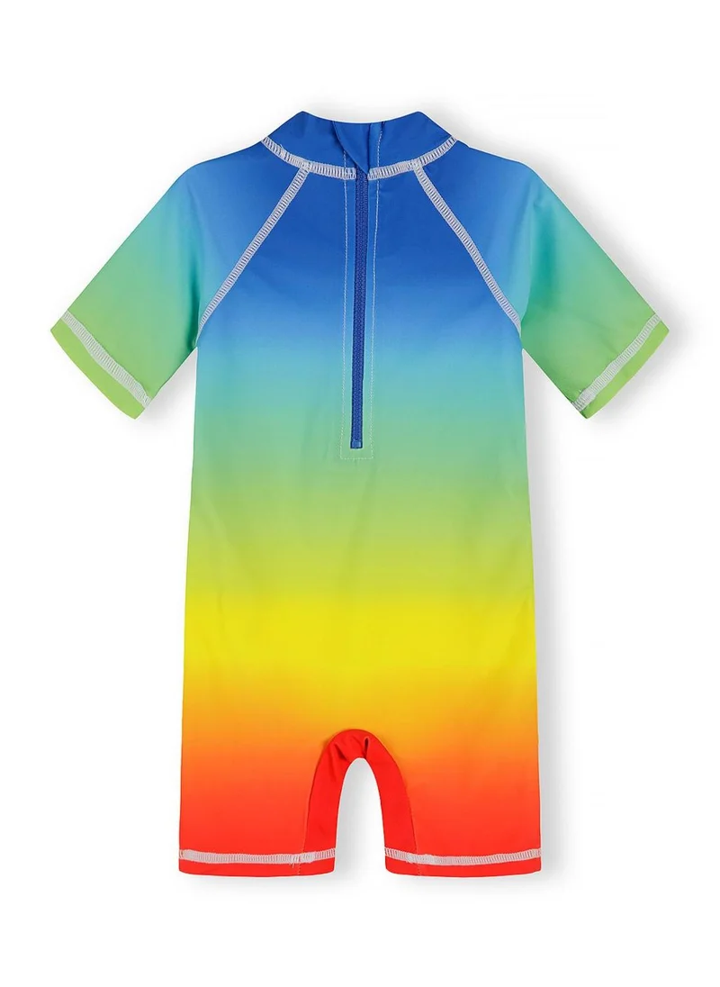 مينوتي Boys short sleeve rash suit royal blue ombre